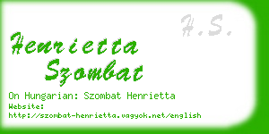 henrietta szombat business card